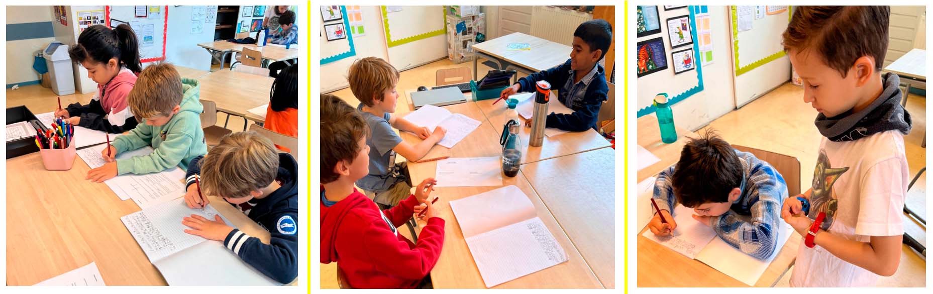 Demonstrating their excellent communication skills by working collaboratively.